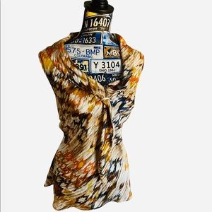 Tahari Arthur S. Levine (ASL)  Sleeveless V-neck Tie front blouse.